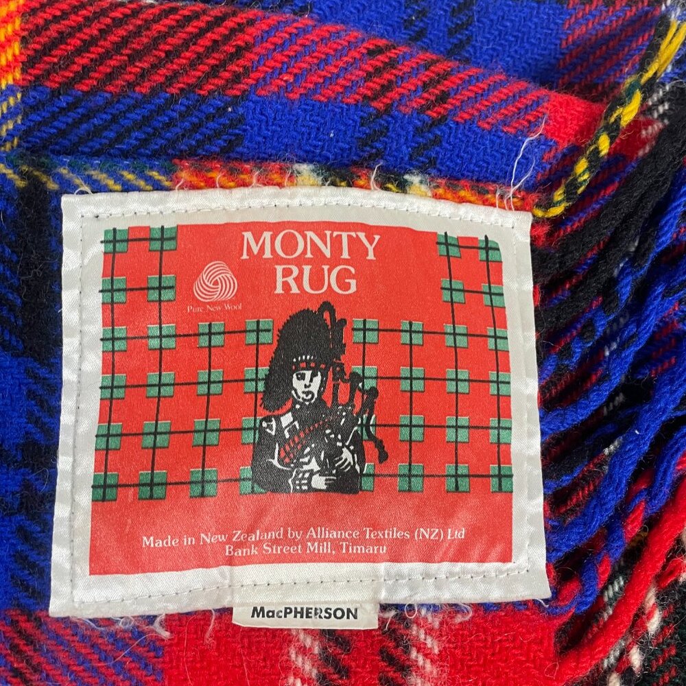Monty Rug Alliance Textiles New Zealand 100% Wool "MacPHERSON" 56x52 Tartan Thro